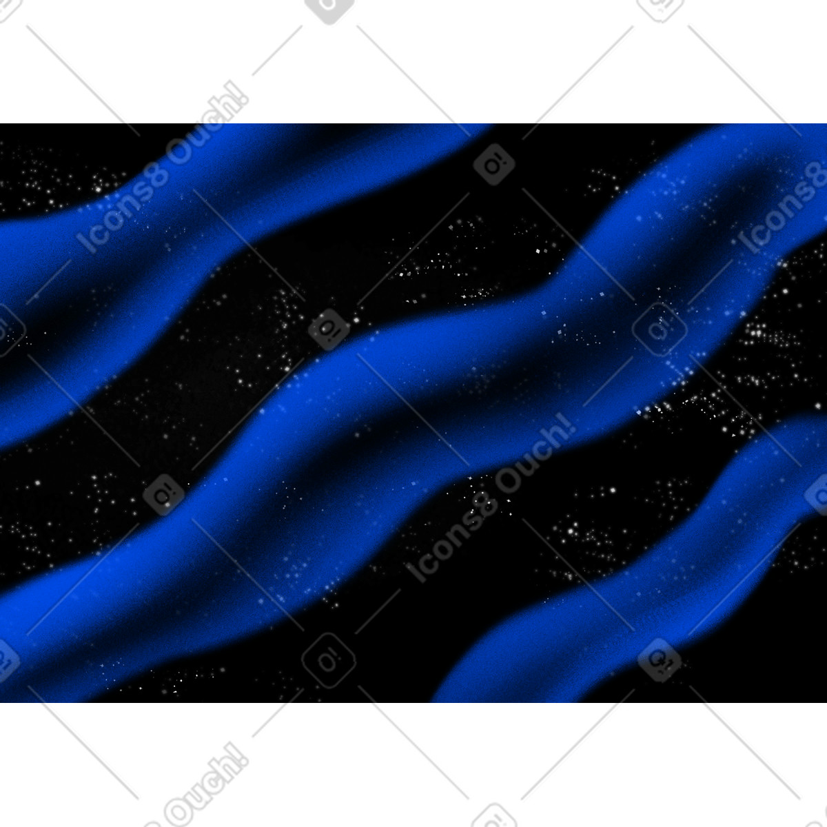 Starry sky background with transparent blue wavy lines illustration in Doodle style download in PNG, SVG