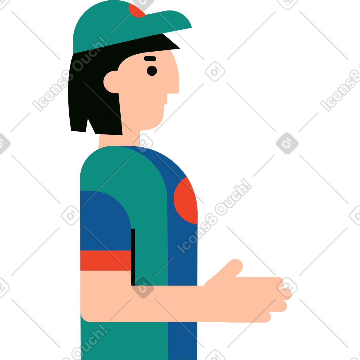 Illustration Man in uniform with cap dans le style Polar à télécharger aux formats PNG, SVG