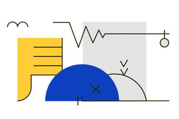 Abstract shapes and lines representing data analysis - Geom style illustration
