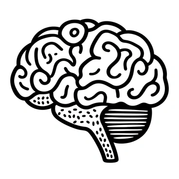 A brain bursting with technicolor hues on one side and binary code on the other