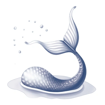 A close-up of a mermaid's shimmering tail as it splashes in the sea