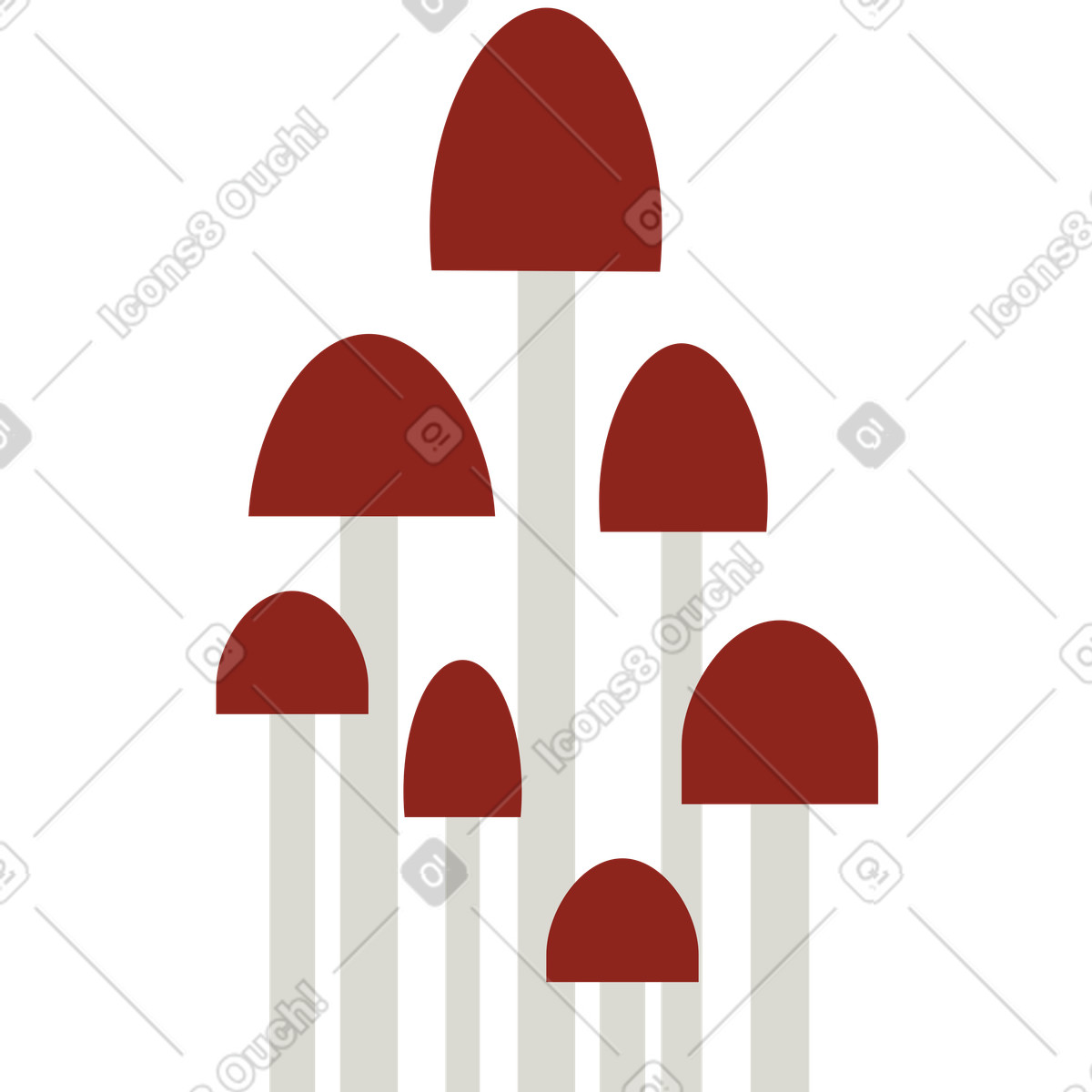 Illustration Champignons dans le style Burgundy à télécharger aux formats PNG, SVG