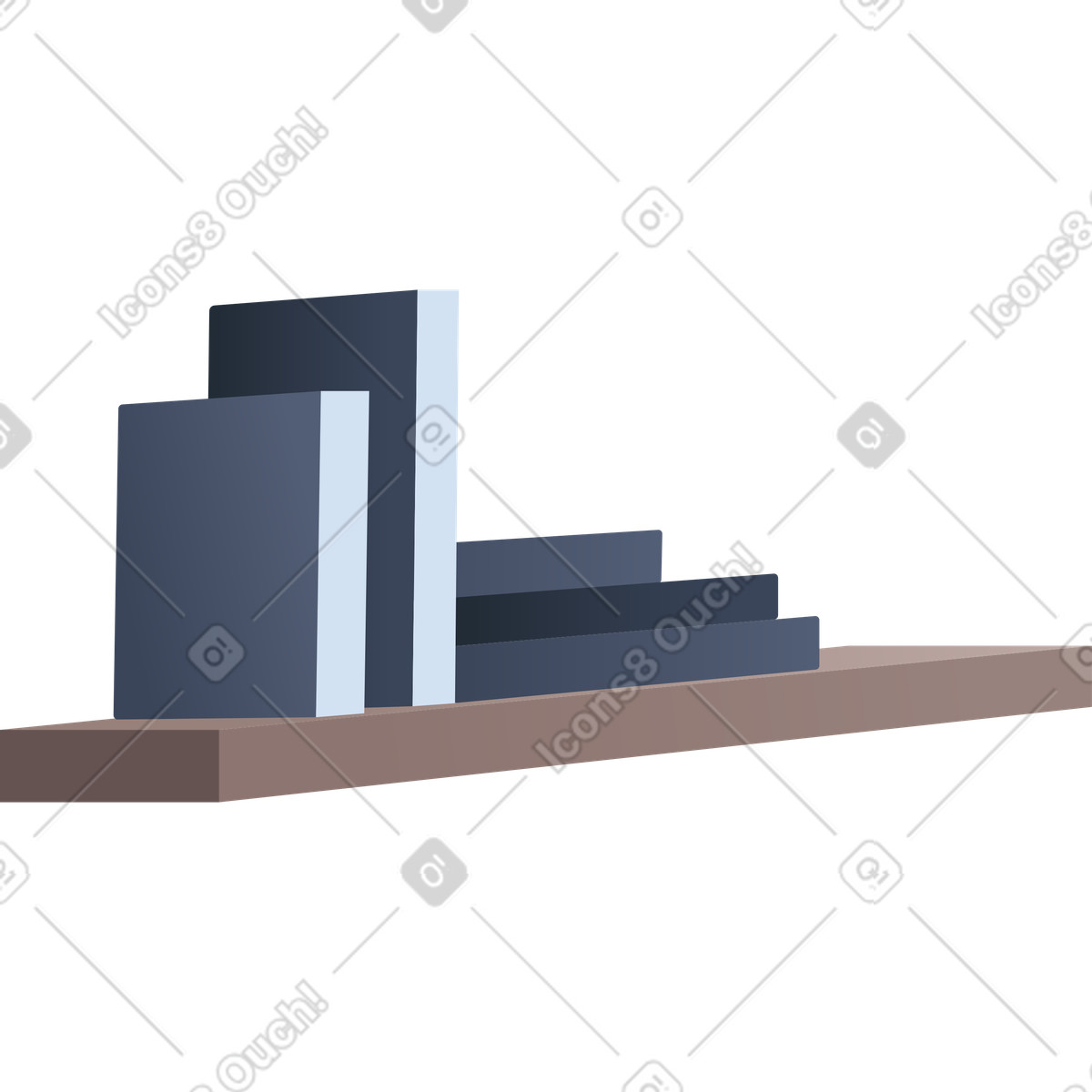 Book shelf illustration in Vivid style download in PNG, SVG