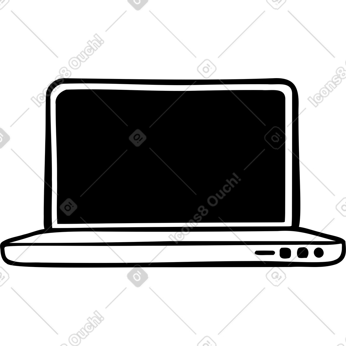 Il computer portatile illustrazione in stile Journal scarica in PNG, SVG