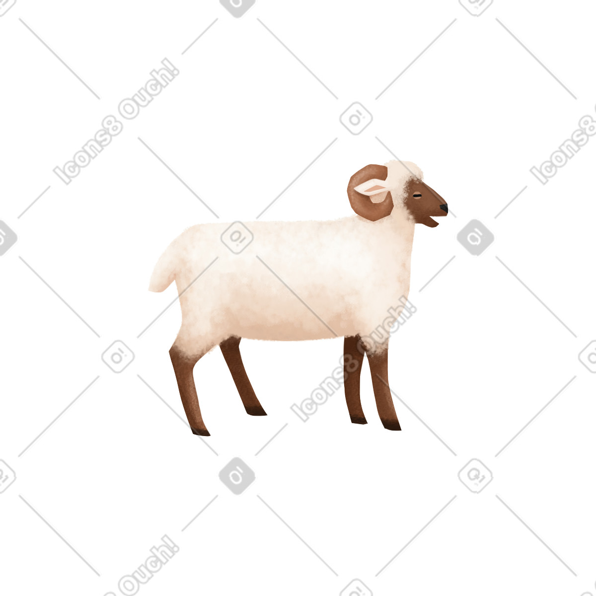 Ilustración Oveja en estilo Family a descargar en PNG y SVG