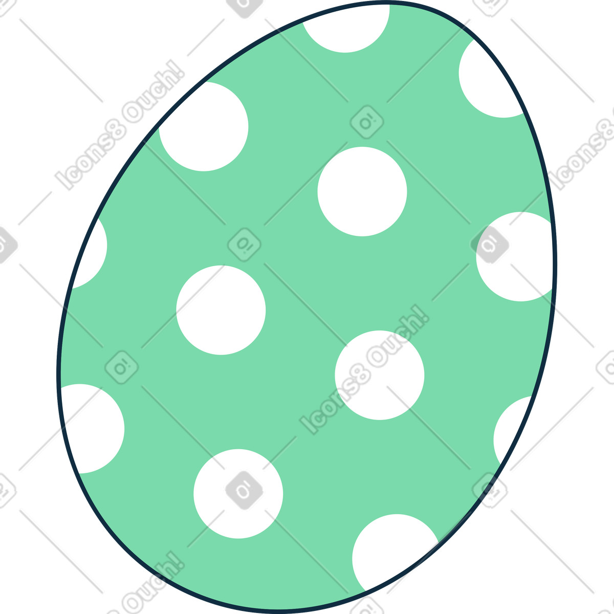 下载 Bubble gum 风格的 绿色复活节彩蛋 插画，支持 PNG、SVG 格式