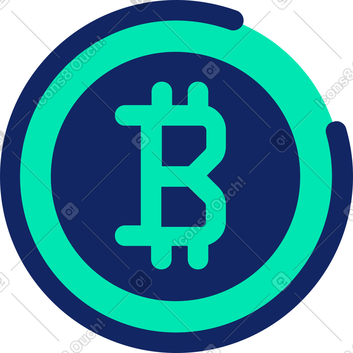 Ilustração de Bitcoin em no estilo Cyborg para baixar em PNG, SVG
