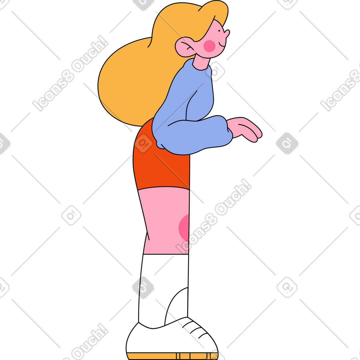 Bloom スタイルの 立って少し傾いている女の子 のイラストをPNG、SVG形式でダウンロード