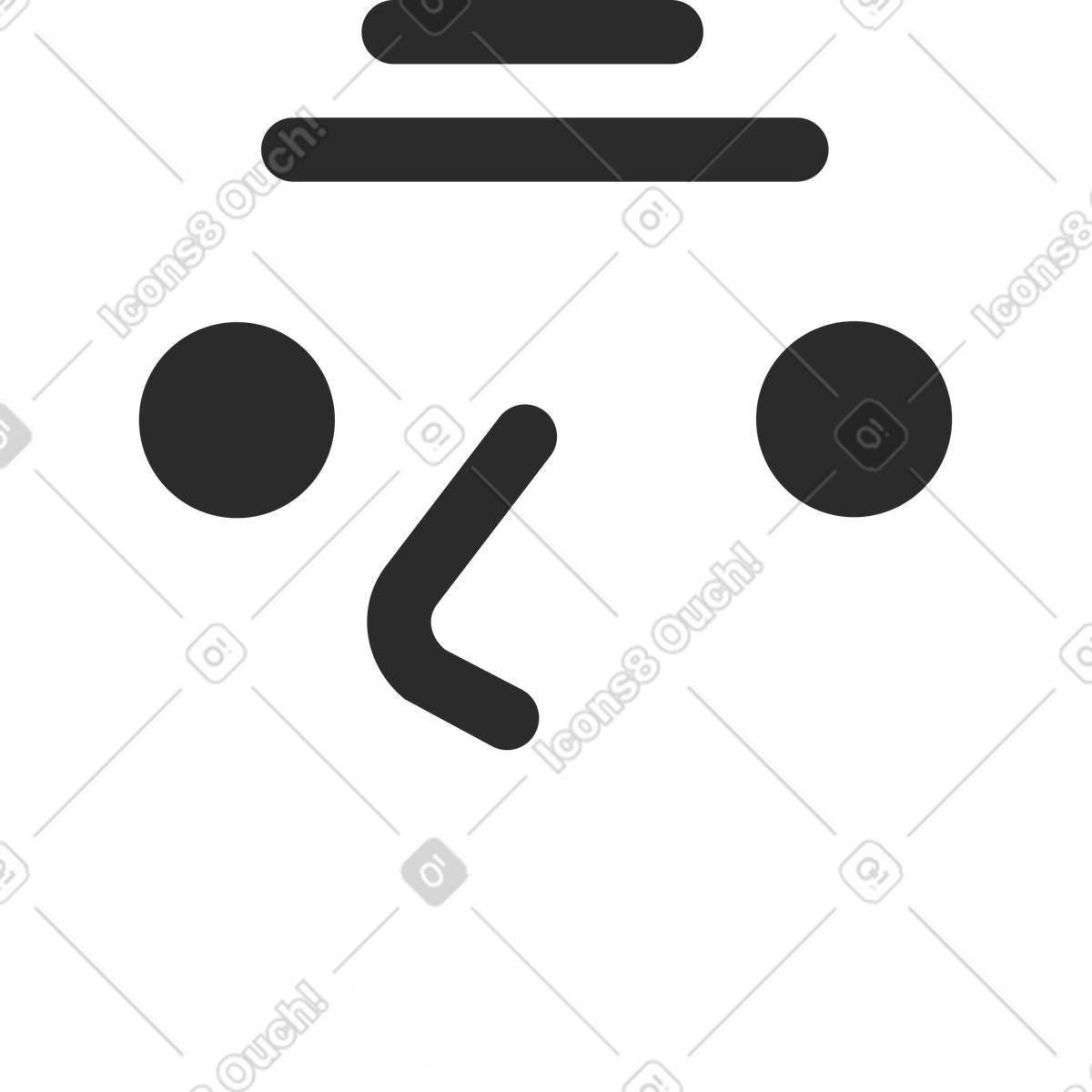 Illustration Old wide smile face dans le style Marginalia à télécharger aux formats PNG, SVG