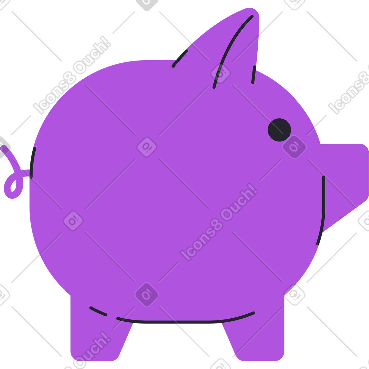 下载 Grapy 风格的 紫色存钱罐 插画，支持 PNG、SVG 格式