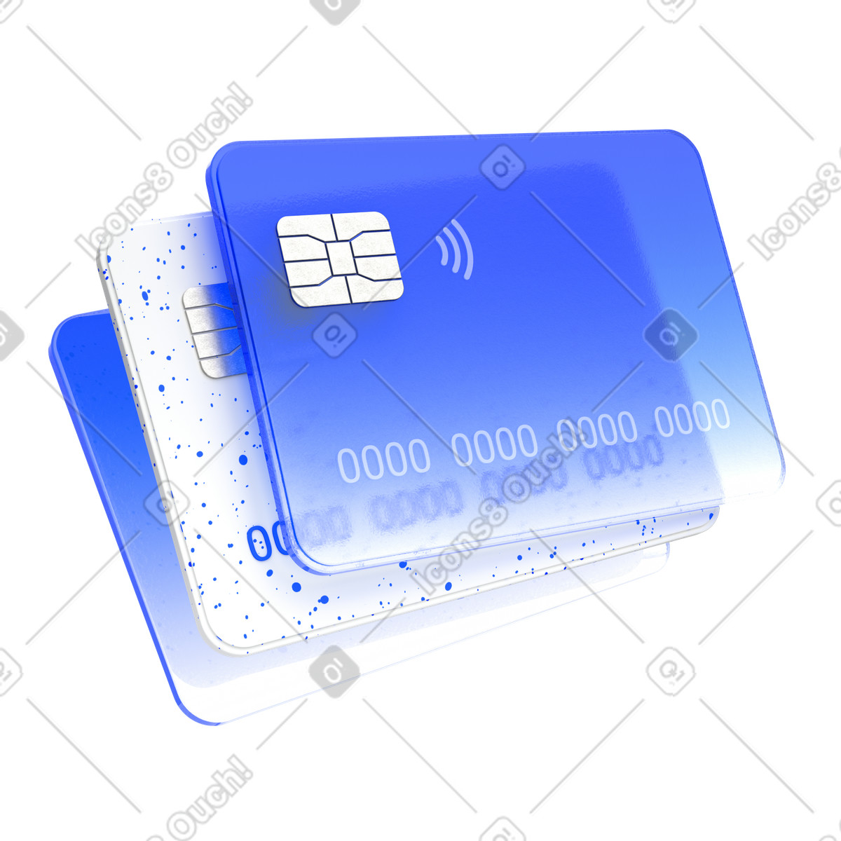 Ilustración Tarjetas de crédito, monedero digital, banca en línea estilo 3D Enterprise a descargar PNG y SVG
