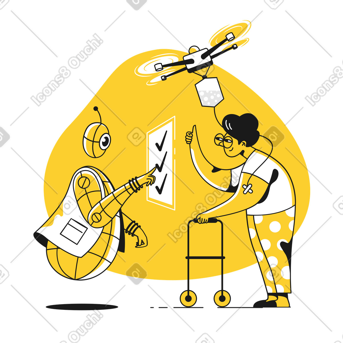 Modern drip chamber illustration in Taxi style download in PNG, SVG