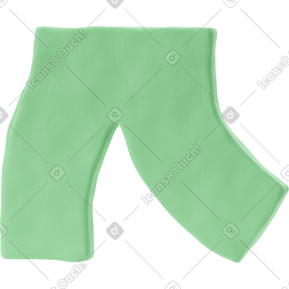 Ilustração de Calça verde claro em no estilo 3D Stripy para baixar em PNG, SVG