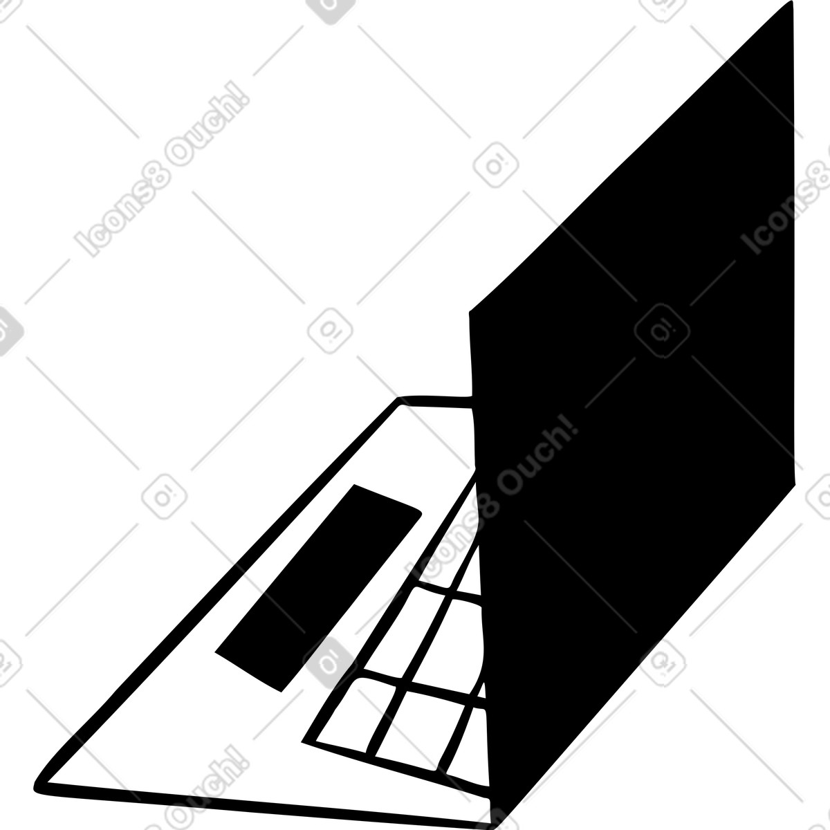 Il computer portatile illustrazione in stile Journal scarica in PNG, SVG