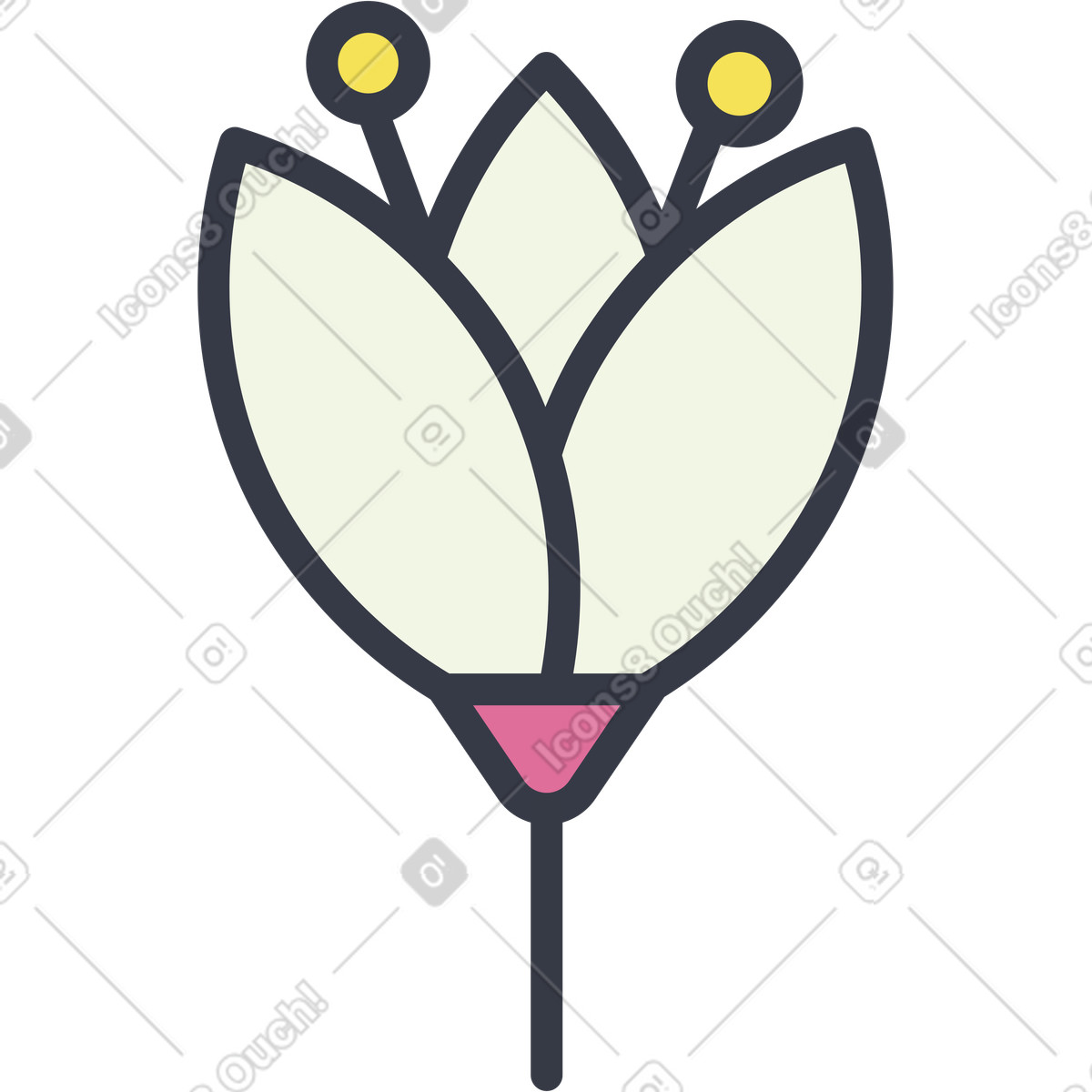 Weiße blume-Illustration im Abstract-Stil als Download in PNG, SVG