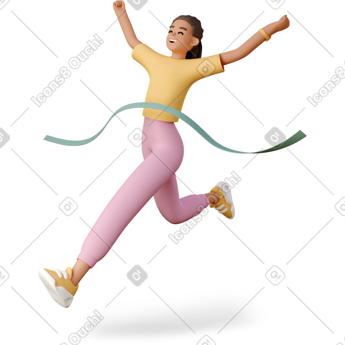 3D Casual life スタイルの Running to finish line のイラストをPNG、SVG形式でダウンロード