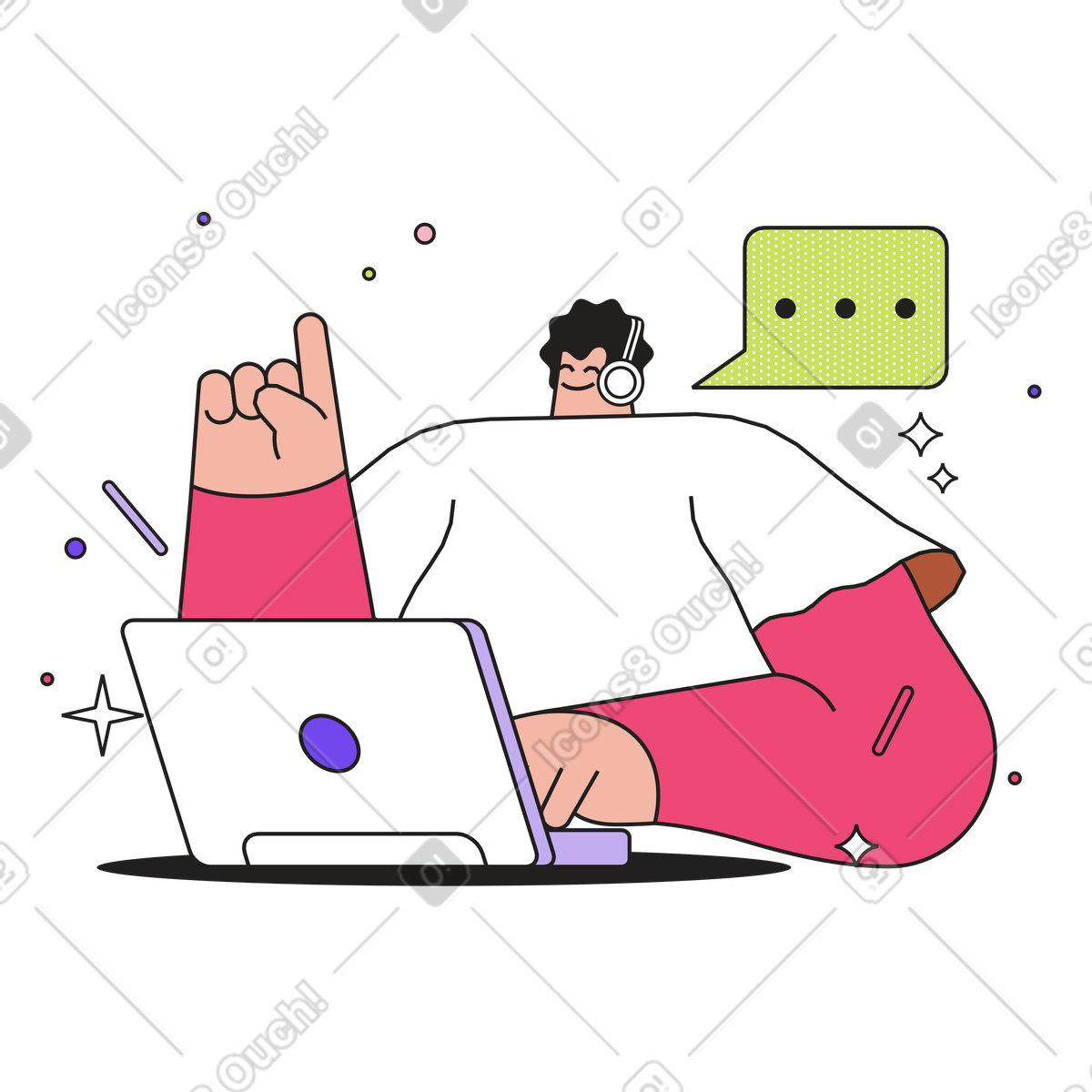 下载 Dazzle 风格的 客户关怀 插画，支持 PNG、SVG 格式