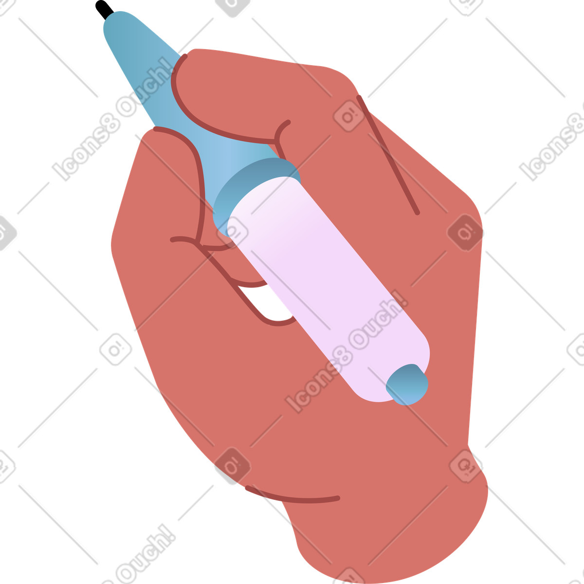 Ilustración Mano sosteniendo una pluma en estilo Airy a descargar en PNG y SVG