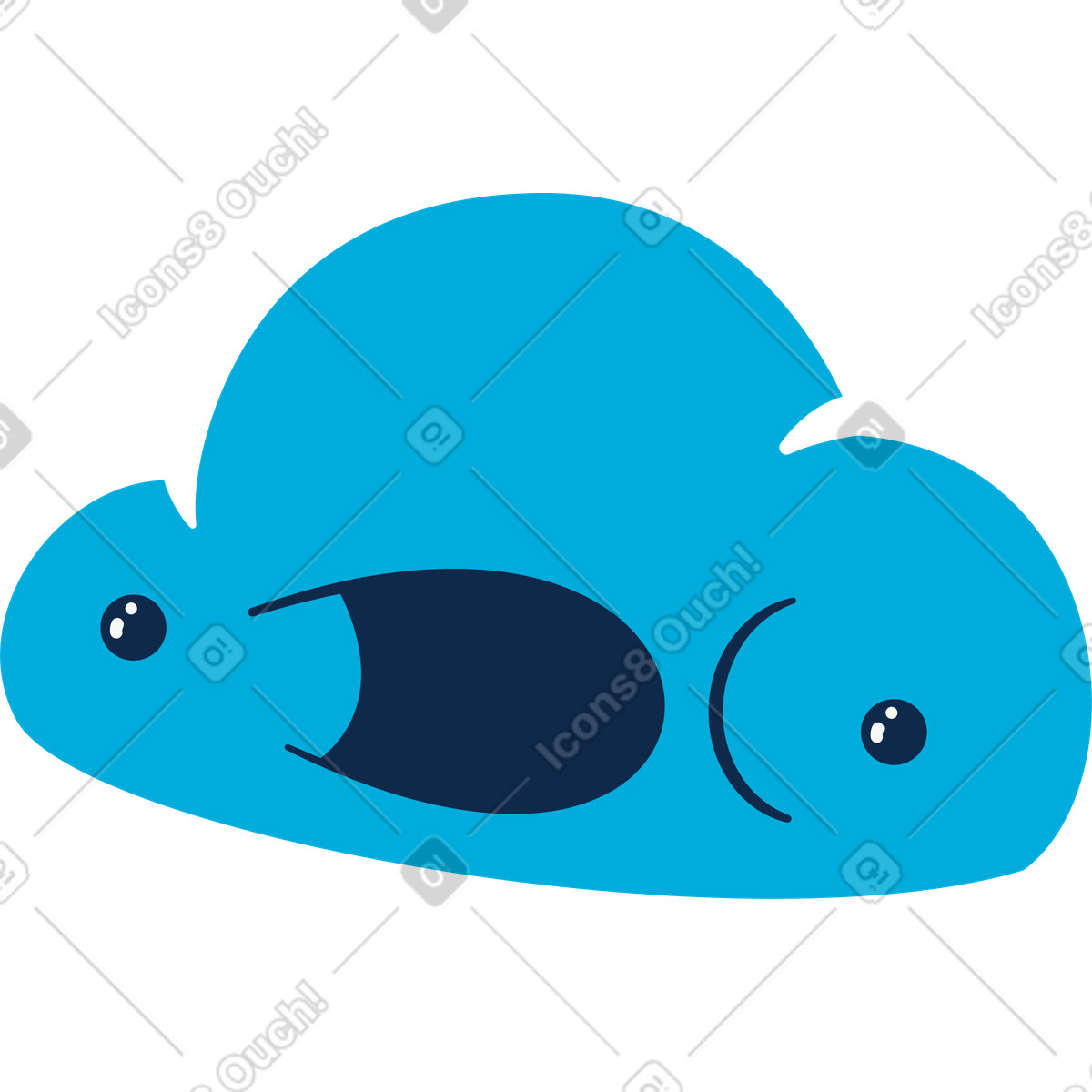 Ilustración Cloud with face open mouth en estilo Flame a descargar en PNG y SVG