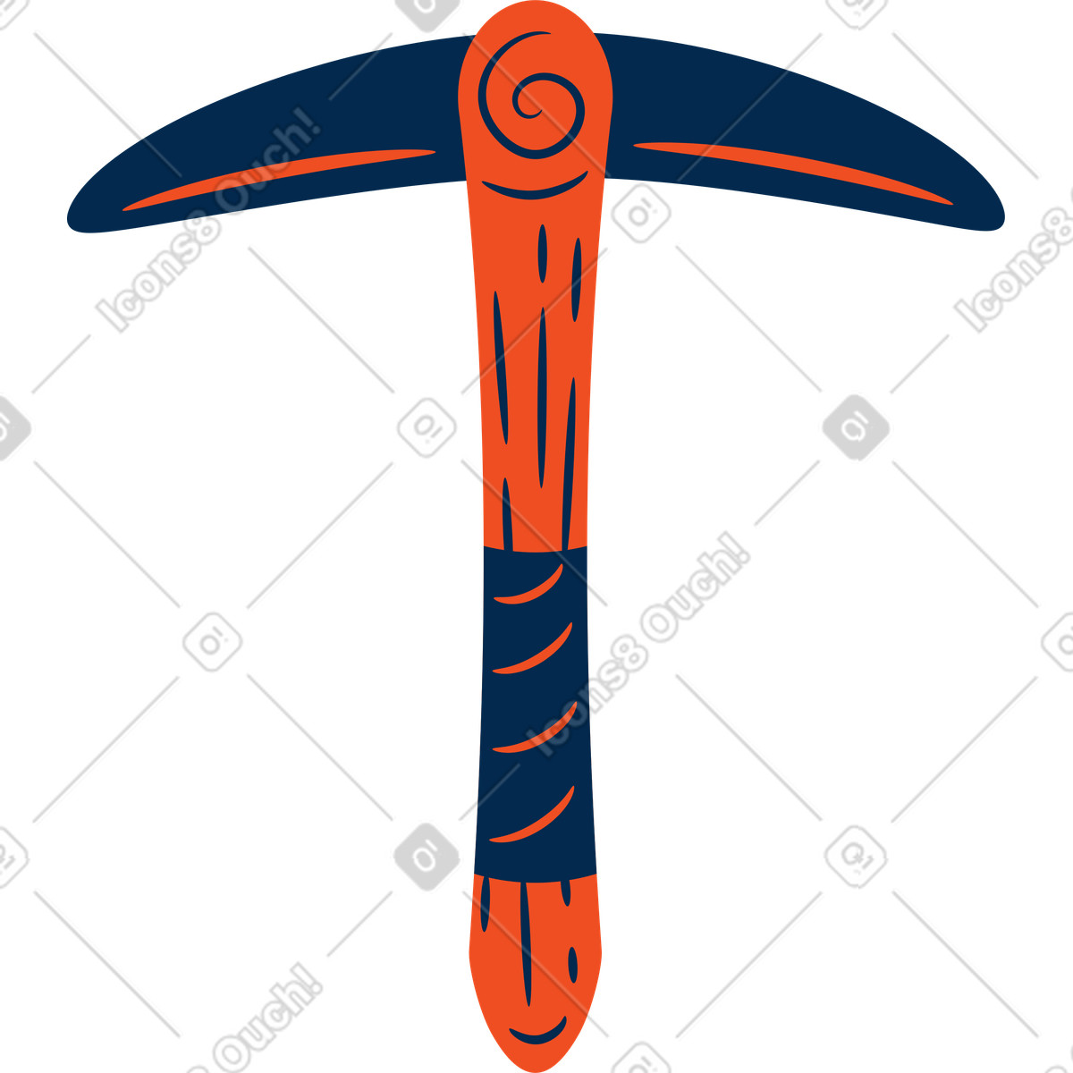 Piccone illustrazione in stile Flame scarica in PNG, SVG