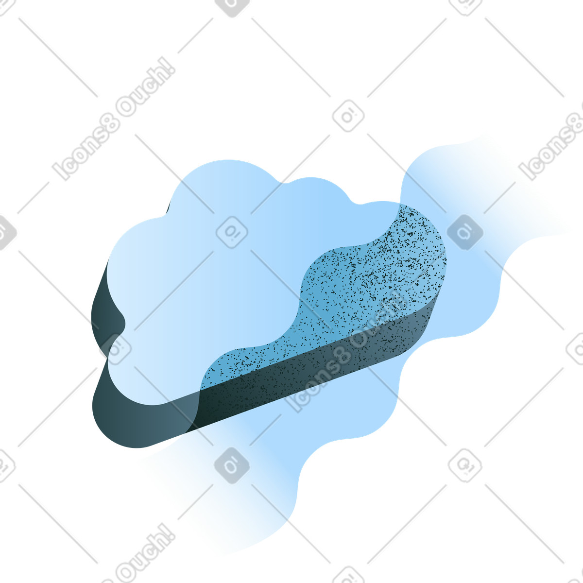 Blue cloud with grainy overlay icon for online data storage illustration in Concept style download in PNG, SVG