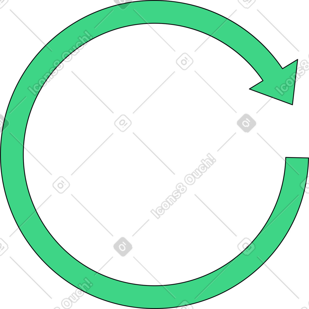 Pfeil aktualisieren-Illustration im Teko-Stil als Download in PNG, SVG