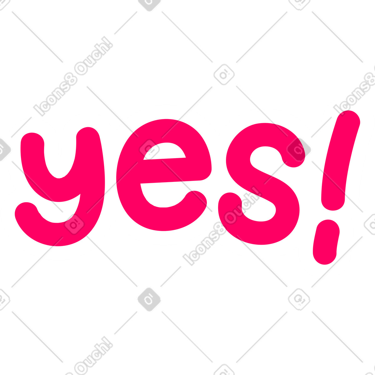 Ilustração animada de Letras sim! em no estilo Rondy Stickers para baixar em GIF, Lottie (JSON), AE