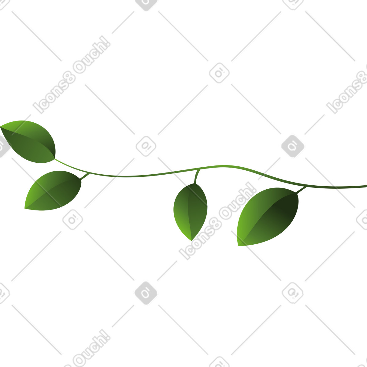 Illustration Petite brindille verte dans le style Blossom à télécharger aux formats PNG, SVG