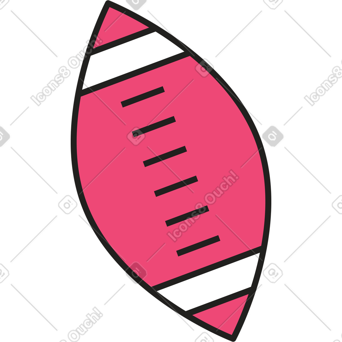 Ilustración Pelota de rugby en estilo Dazzle Line a descargar en PNG y SVG