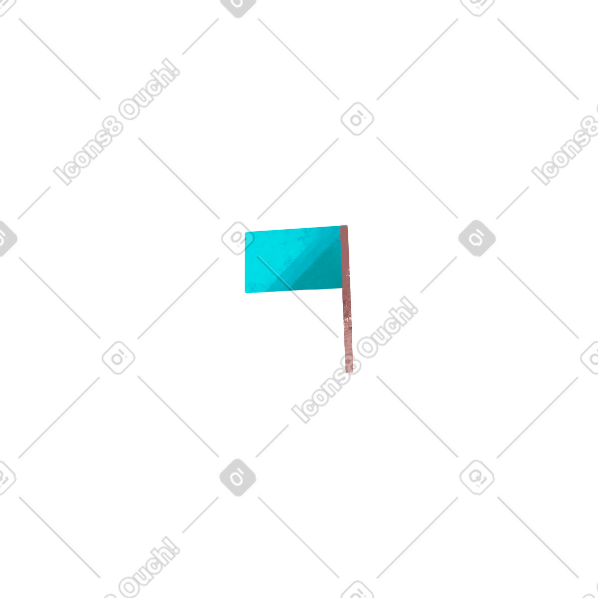 Blue flag illustration in Bonbon style download in PNG, SVG