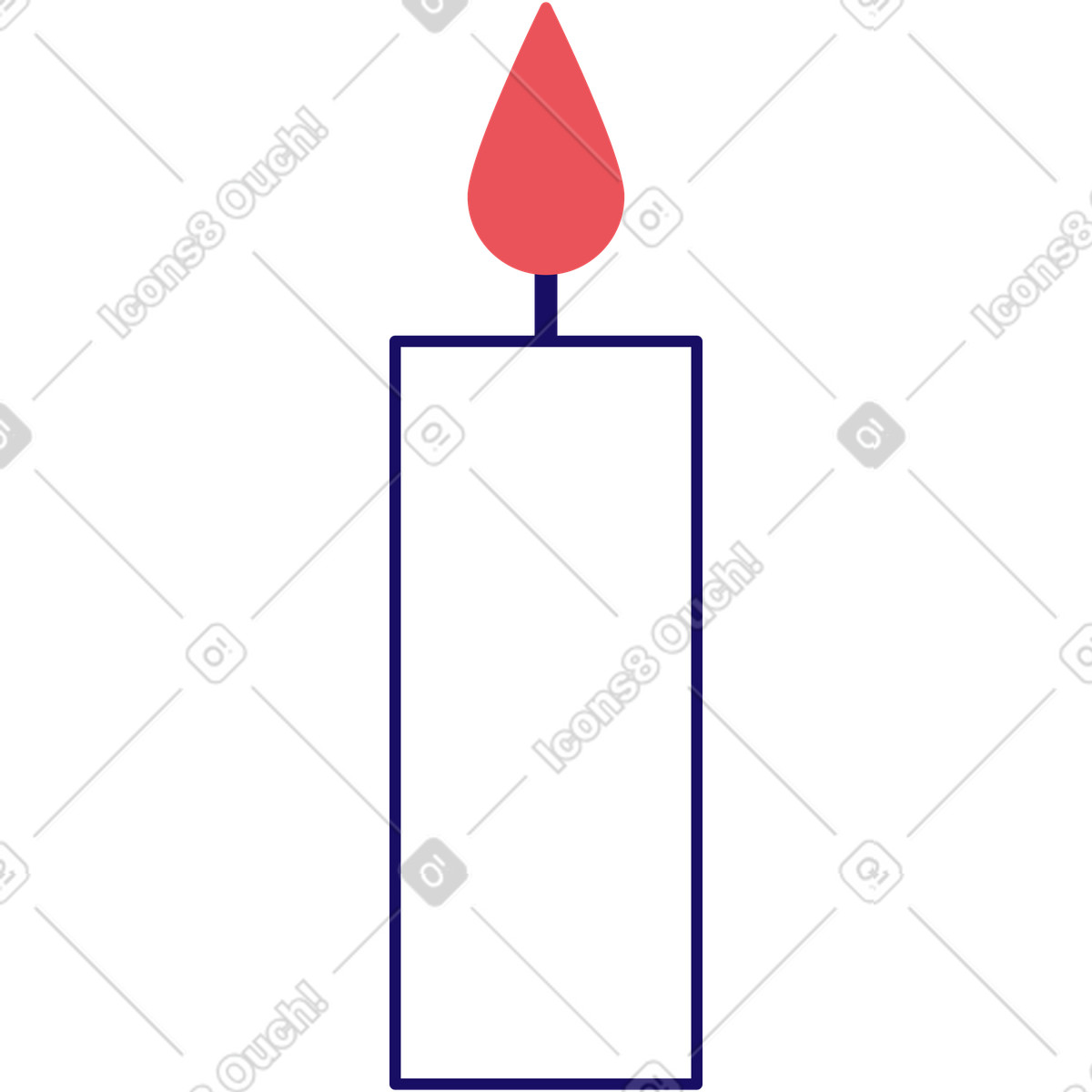 Ilustración Vela en estilo Bendy a descargar en PNG y SVG