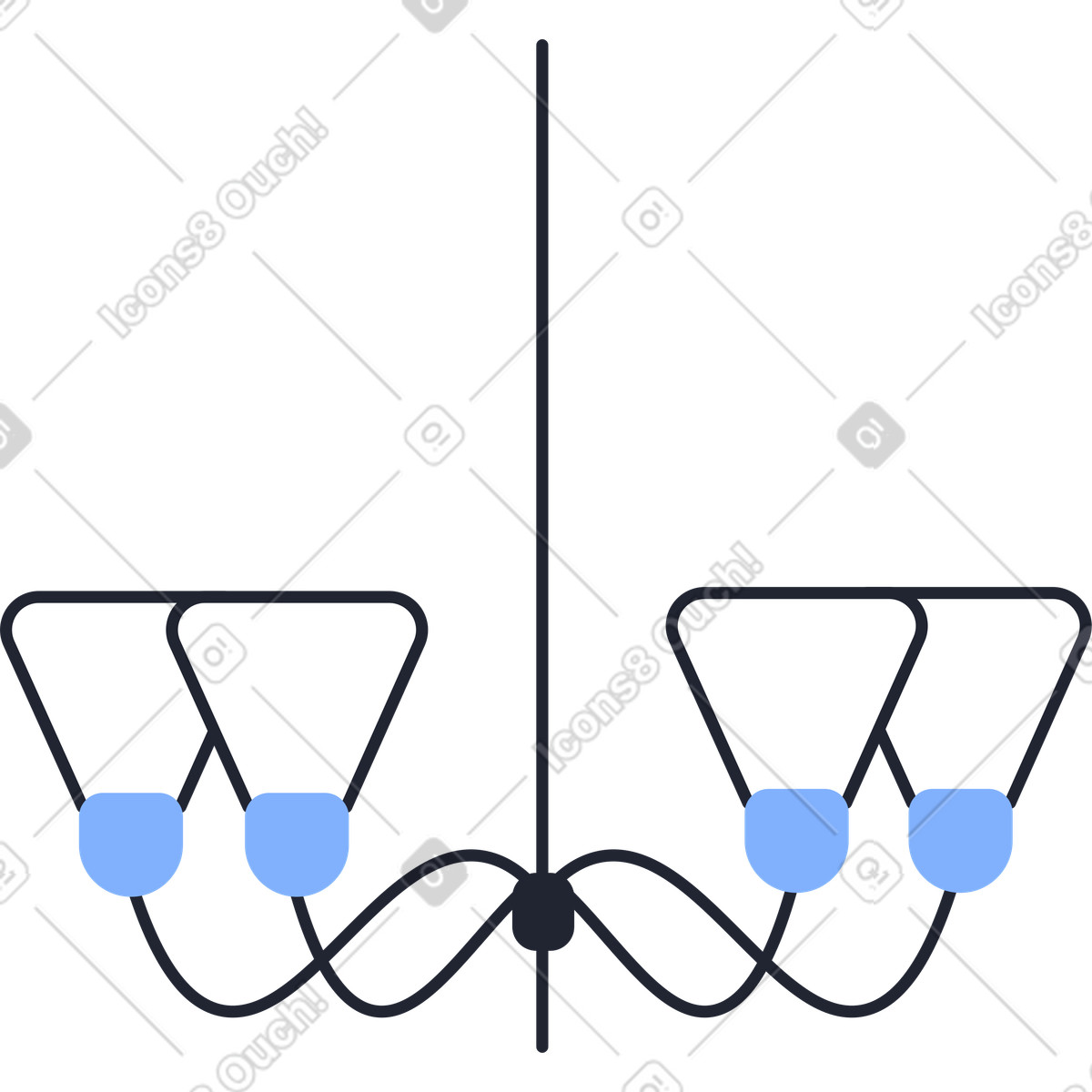 Chandelier illustration in Pablita style download in PNG, SVG