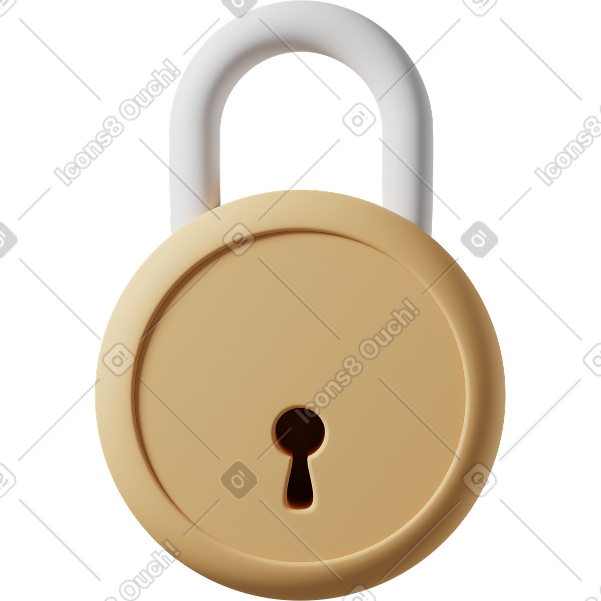 Ilustração de Yellow padlock em no estilo 3D Casual life para baixar em PNG, SVG