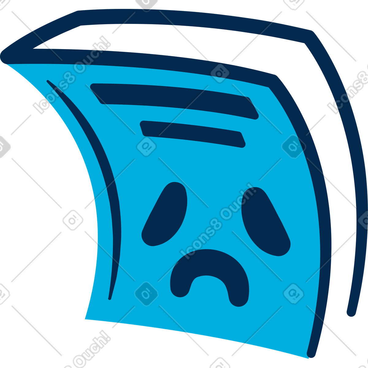 Ilustración Libro triste en estilo Flame a descargar en PNG y SVG