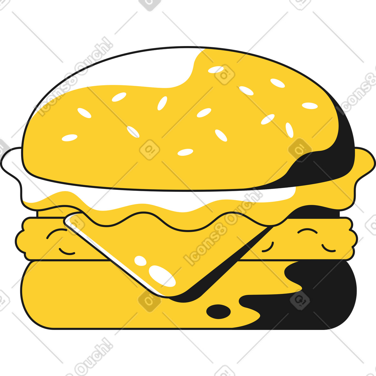 Illustration Burger dans le style Taxi à télécharger aux formats PNG, SVG