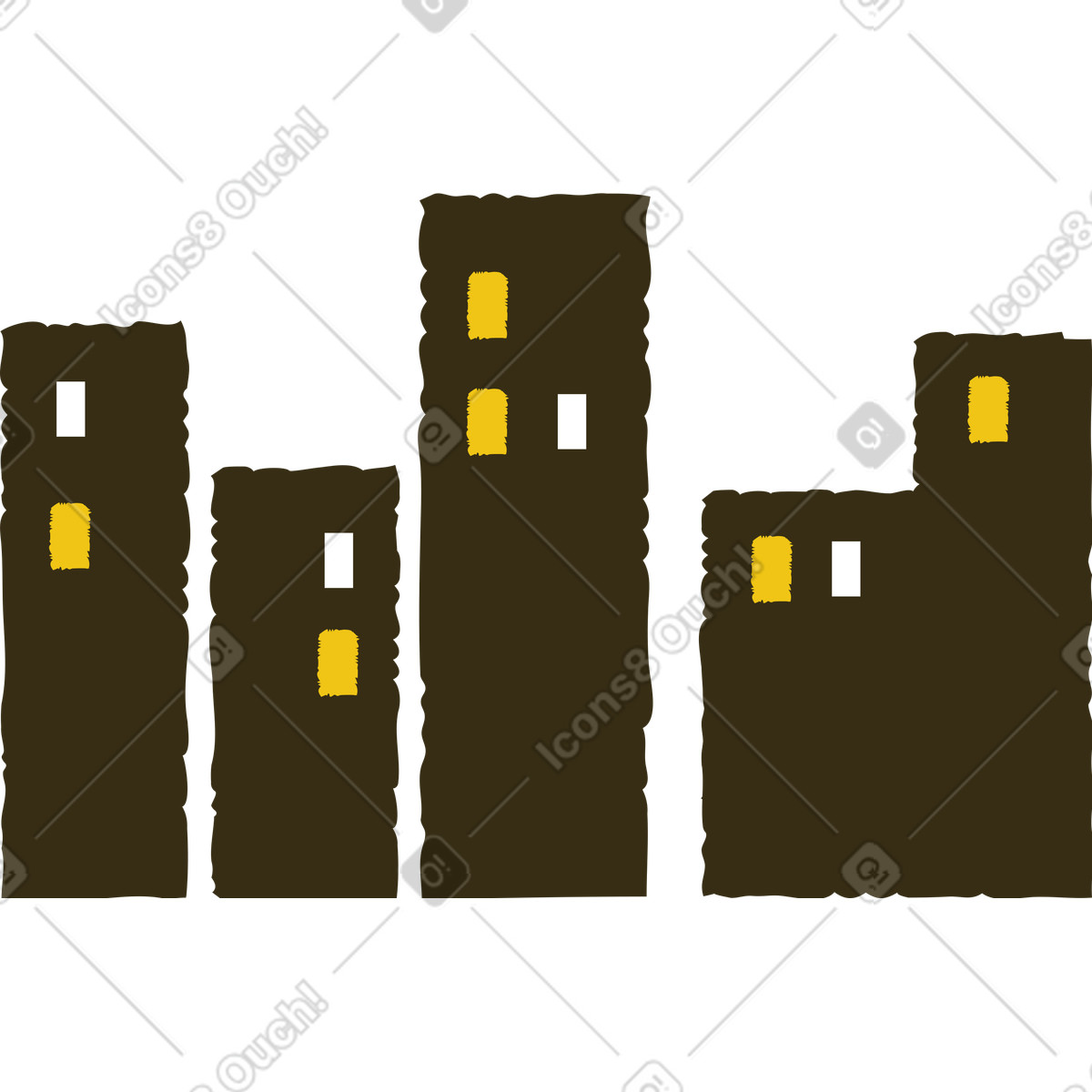 Ilustração de Edifícios em no estilo Bermuda para baixar em PNG, SVG