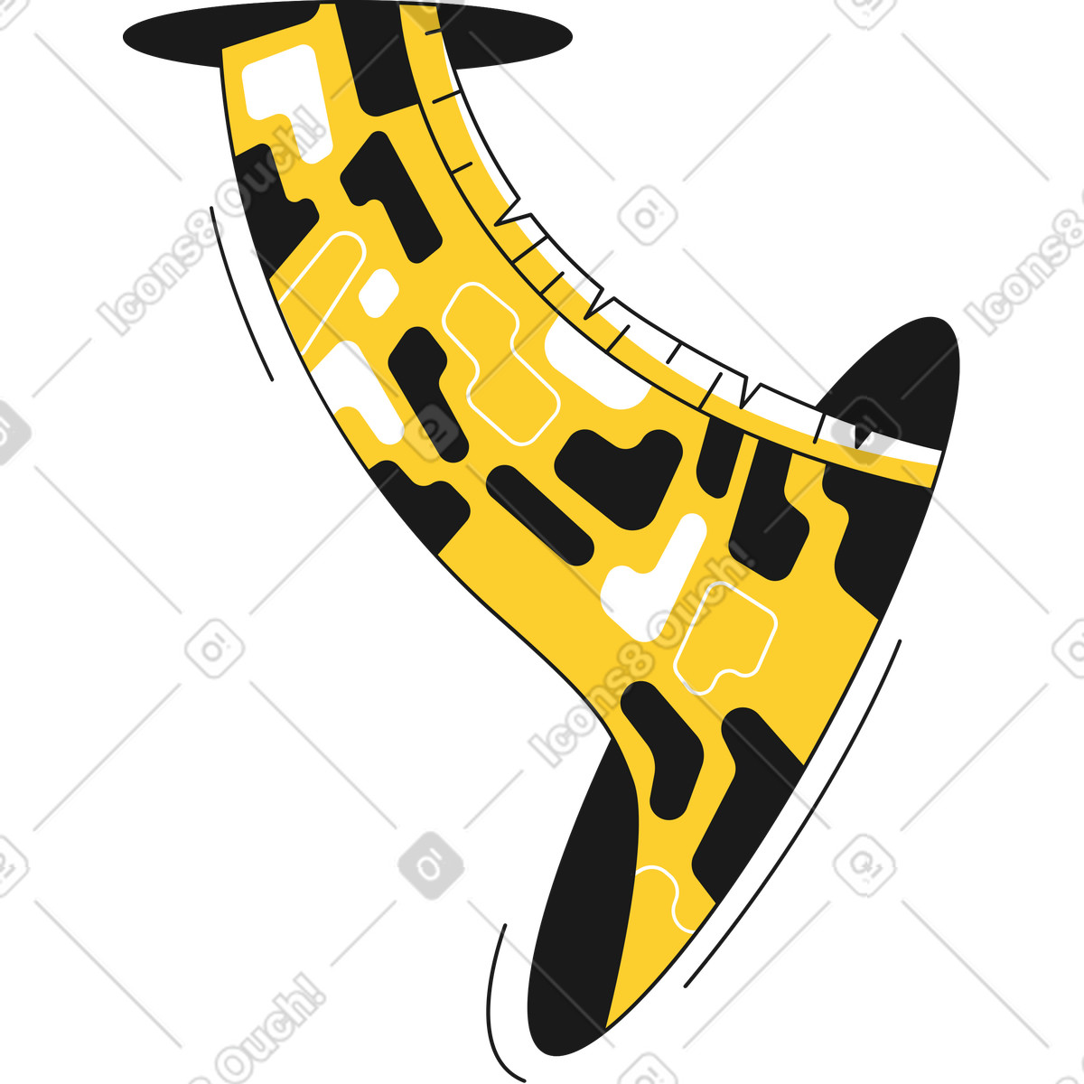 Giraffe neck illustration in Taxi style download in PNG, SVG