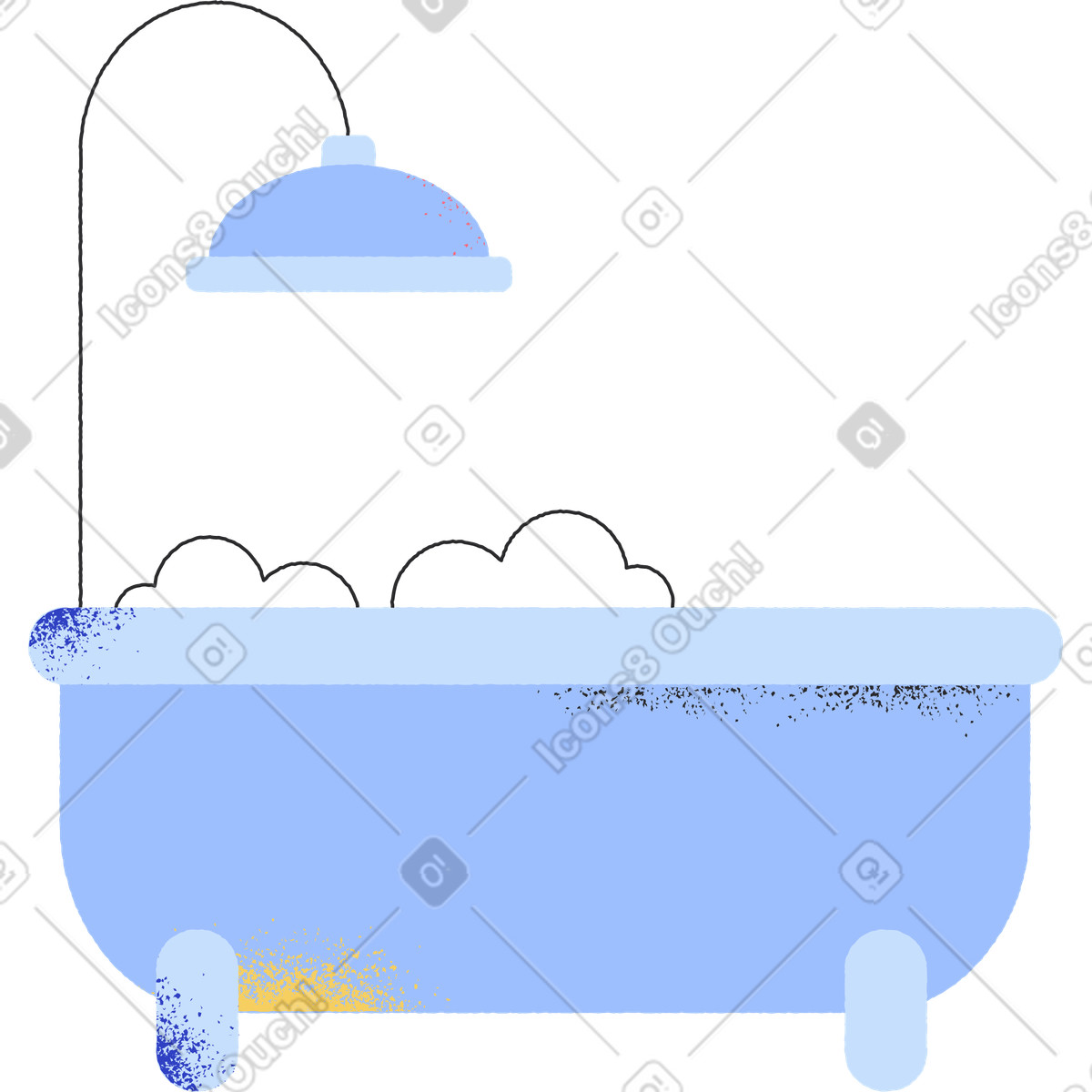 Bagno con schiuma illustrazione in stile Pablo scarica in PNG, SVG