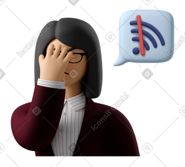 Businesswoman facepalming over lost wi-fi connection PNG, SVG