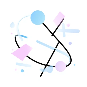 An abstract composition of black lines and simple shapes on a white background