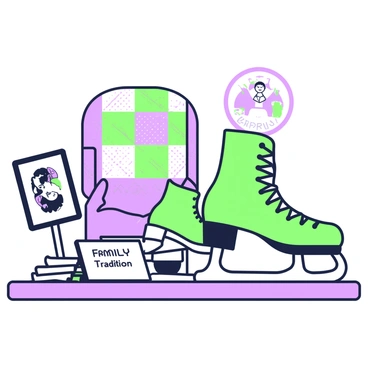 A family tradition of passing down a pair of vintage hockey skates through generations.