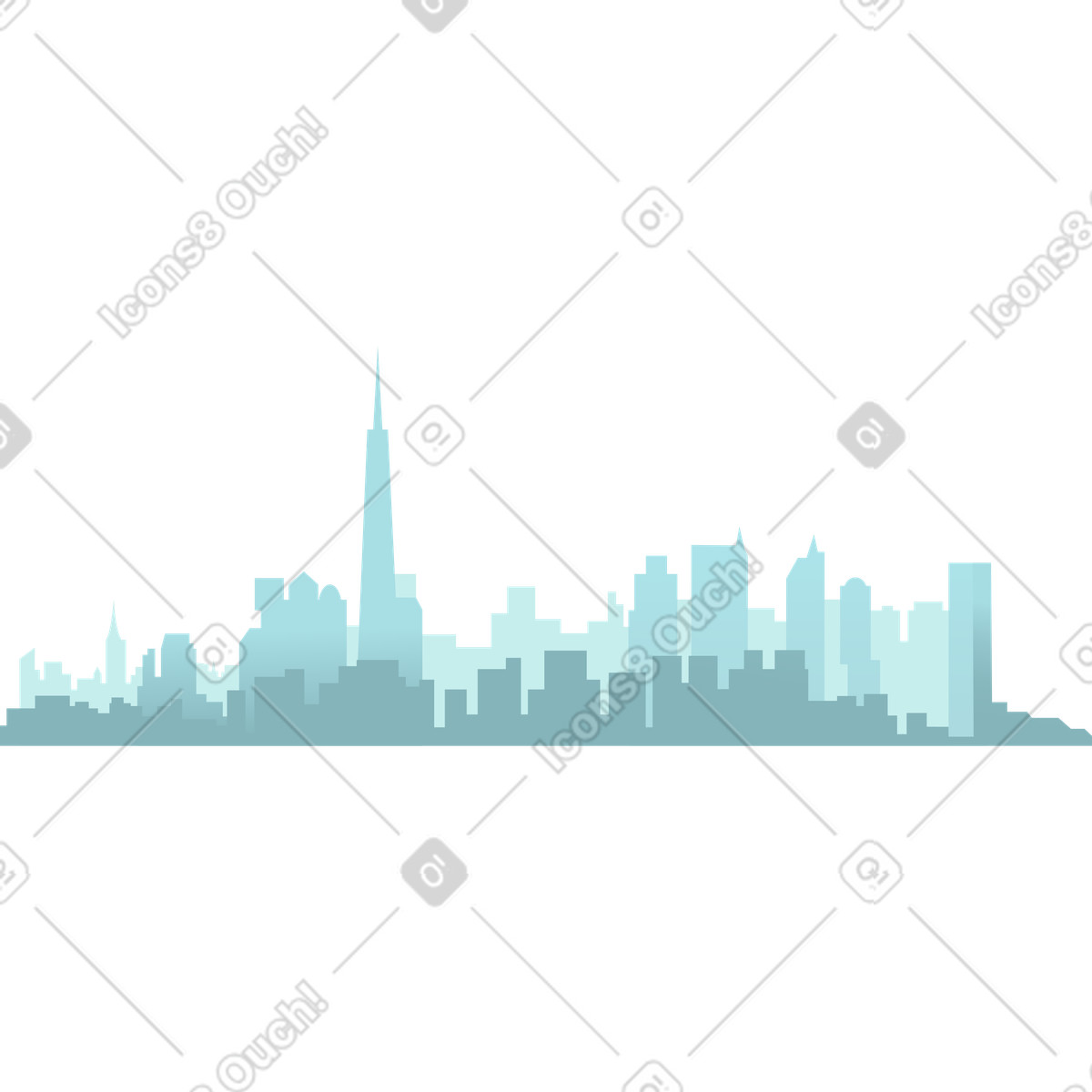 Ilustração de Silhueta da cidade em no estilo Vivid para baixar em PNG, SVG
