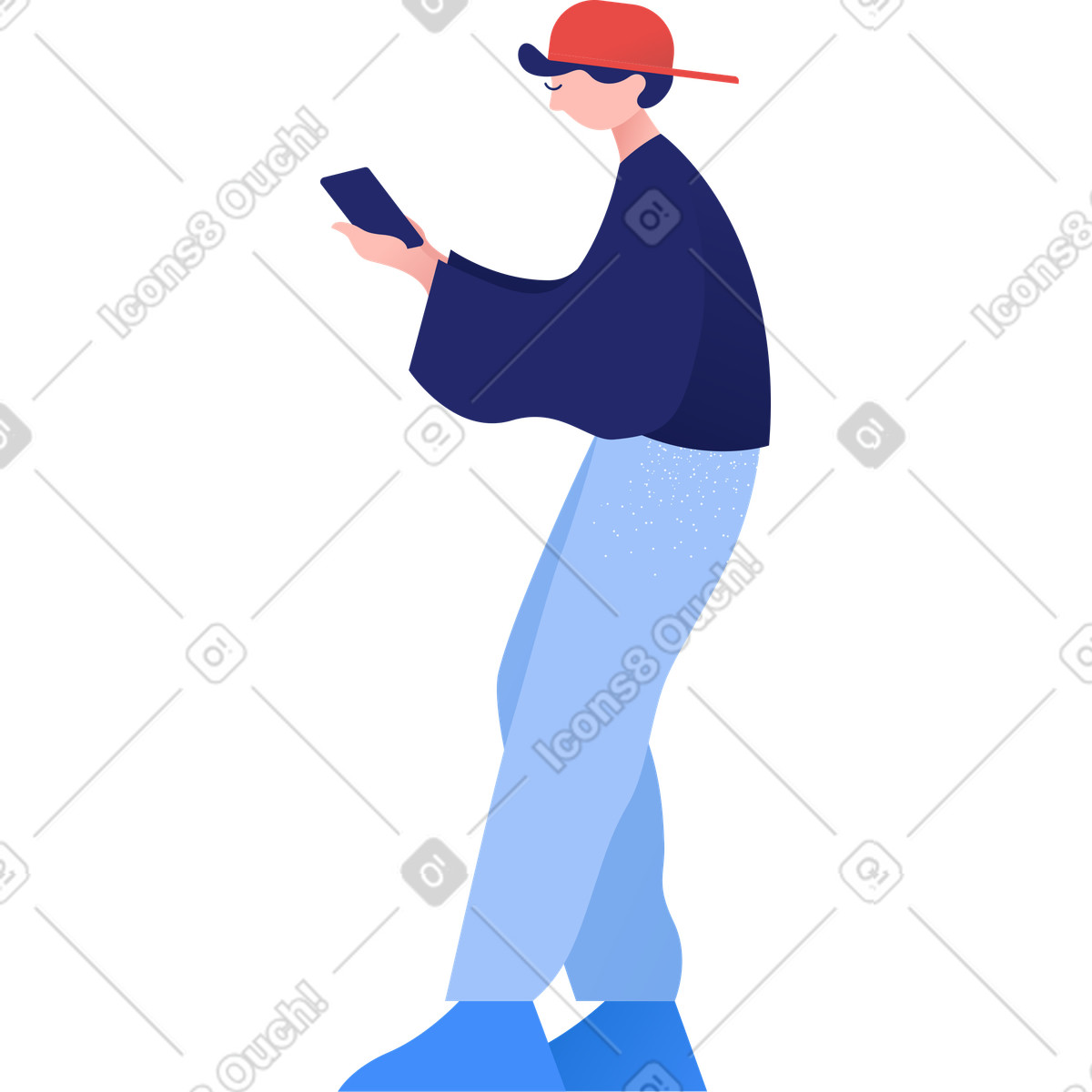 Clip スタイルの おとこ のイラストをPNG、SVG形式でダウンロード