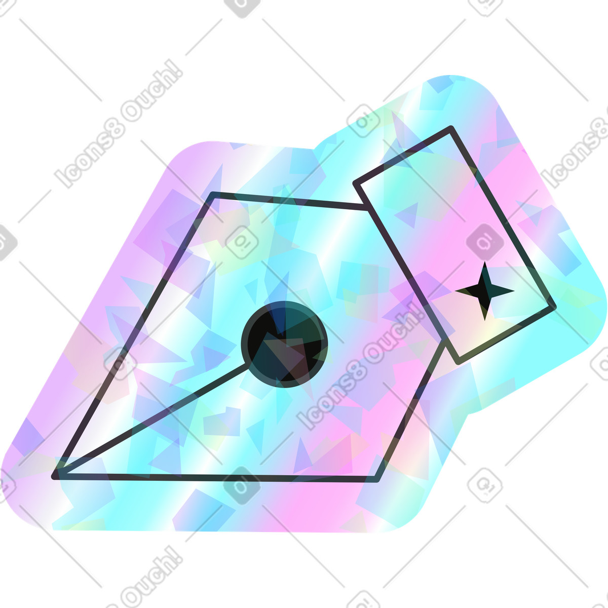 Holostickers スタイルの Pen のイラストをPNG、SVG形式でダウンロード