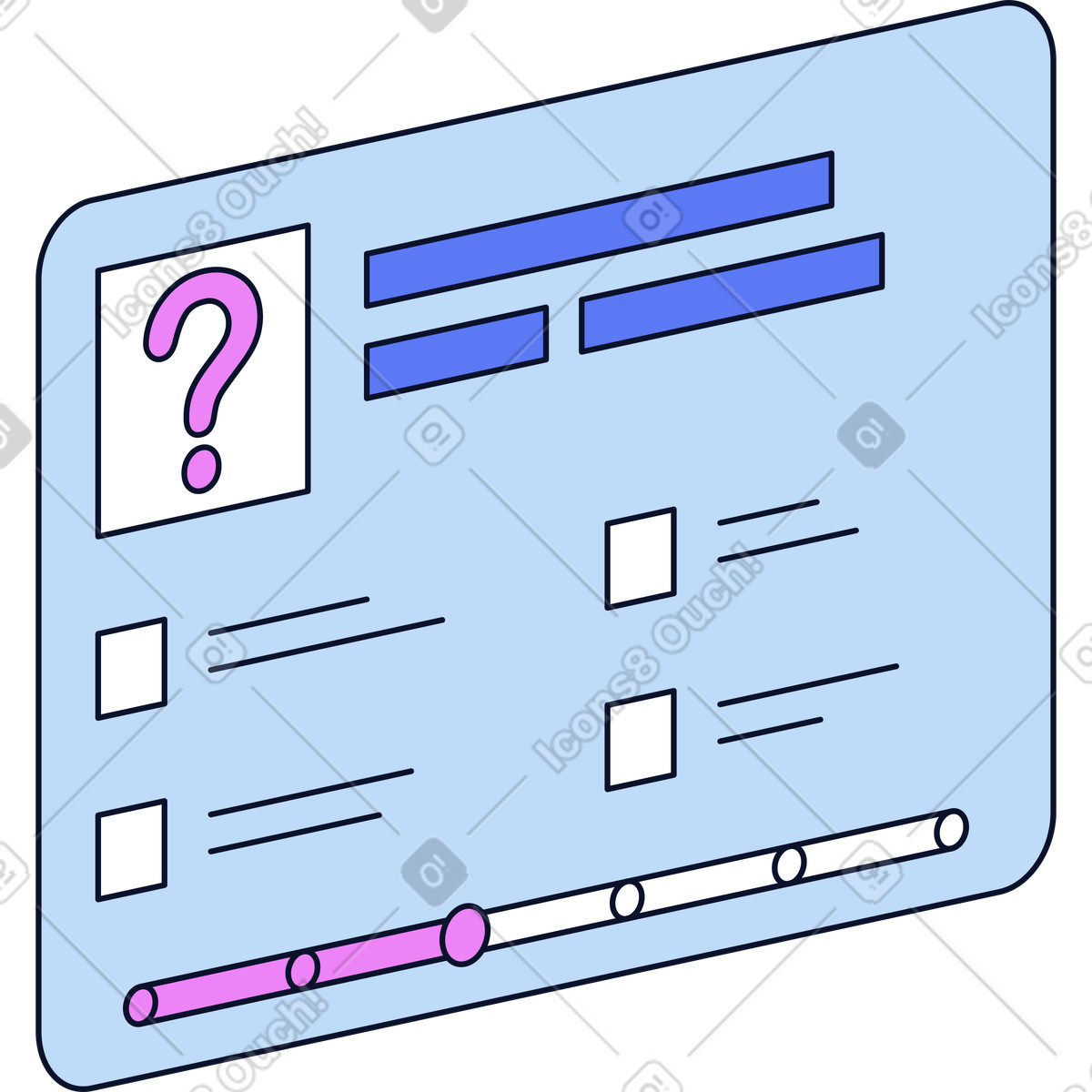 Window with quiz illustration in Flexy style download in PNG, SVG