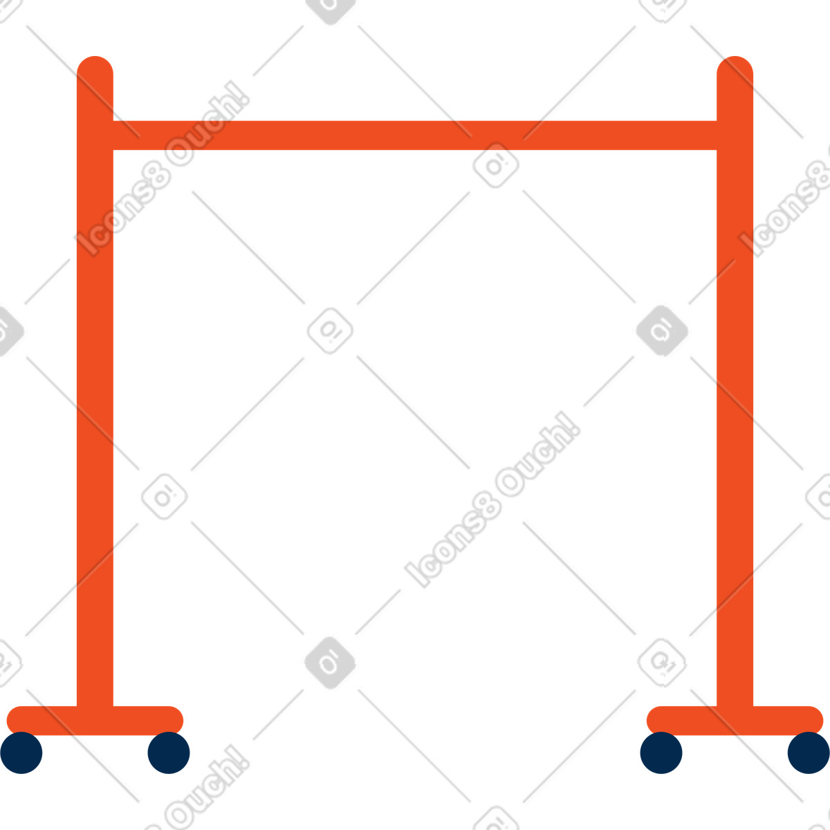 Clothes hanger illustration in Flame style download in PNG, SVG
