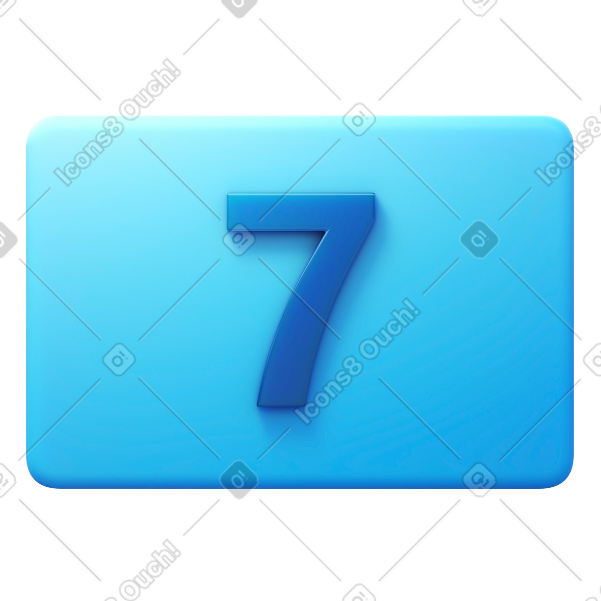 Number seven illustration in 3D Fluency style download in PNG, SVG