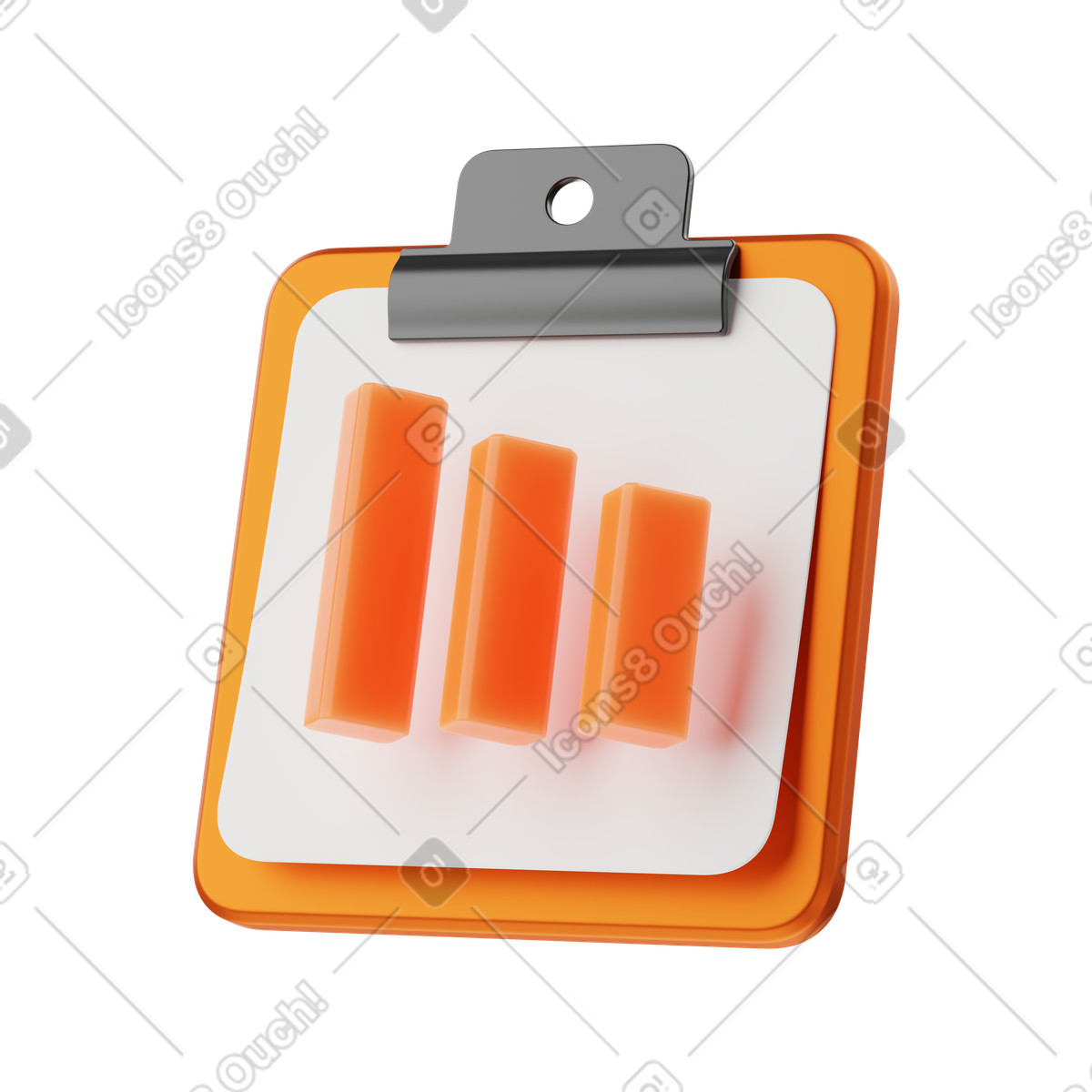 Bar chart on clipboard  illustration in PNG, SVG