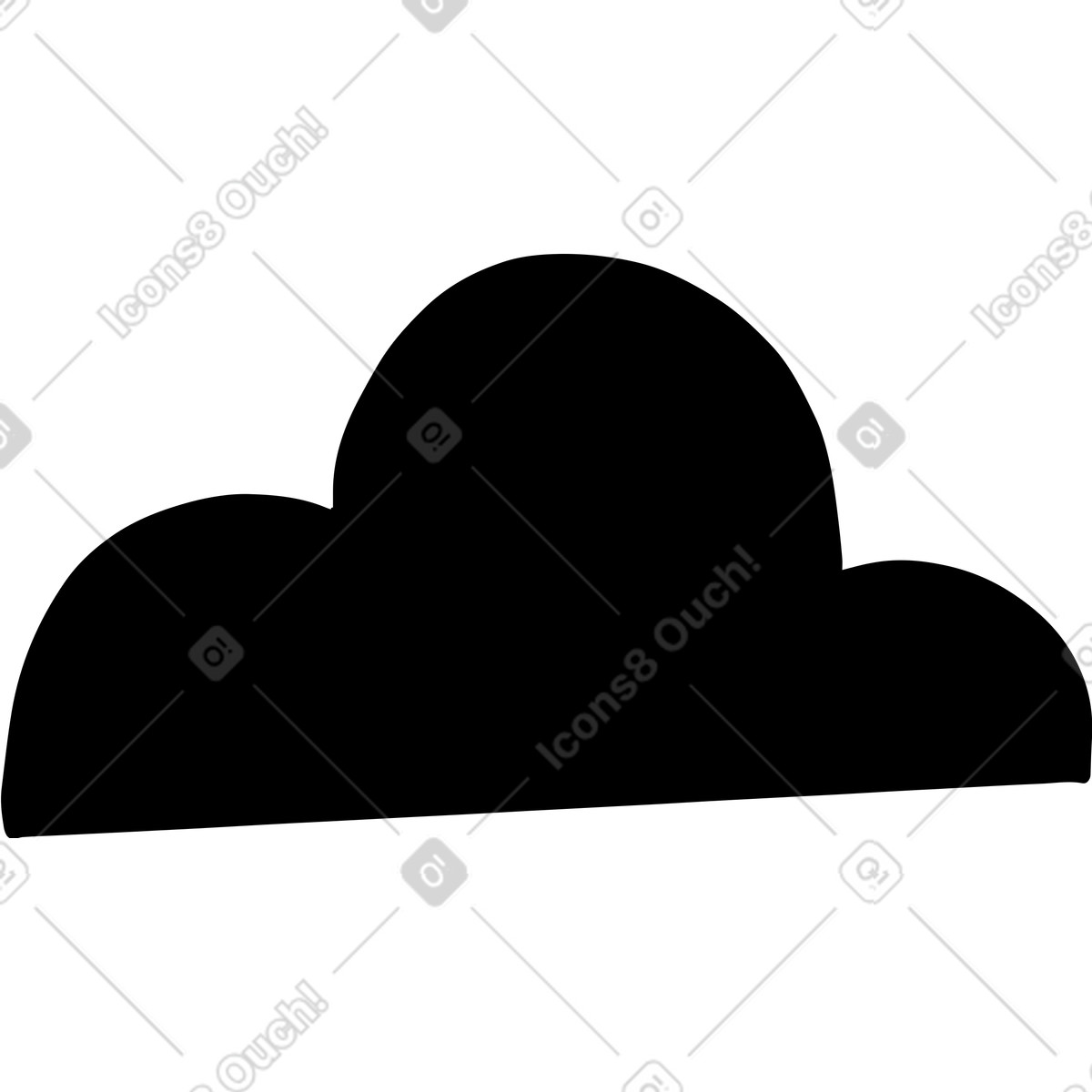 Cloud illustration in Journal style download in PNG, SVG