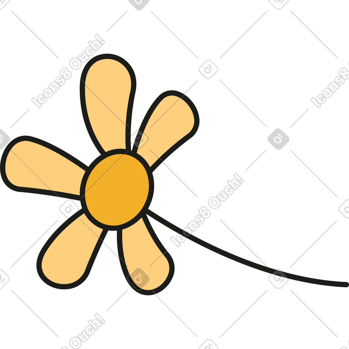 Rubber スタイルの 花 のイラストをPNG、SVG形式でダウンロード